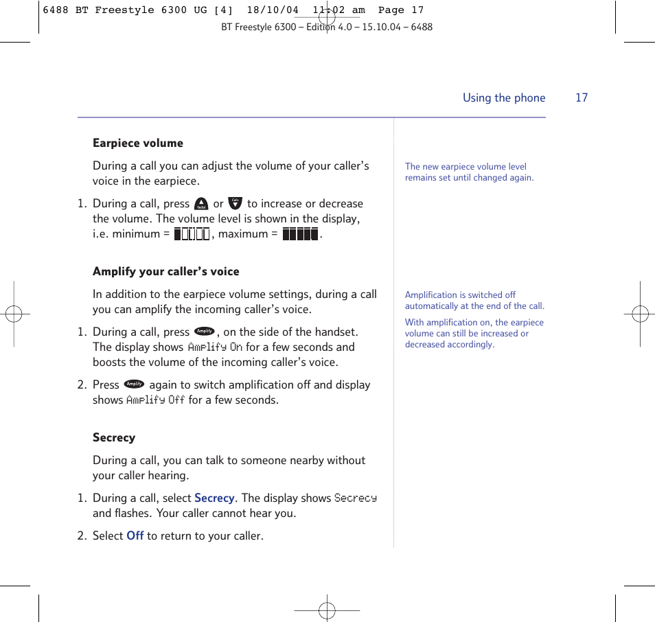 BT 6300 User Manual | Page 17 / 64