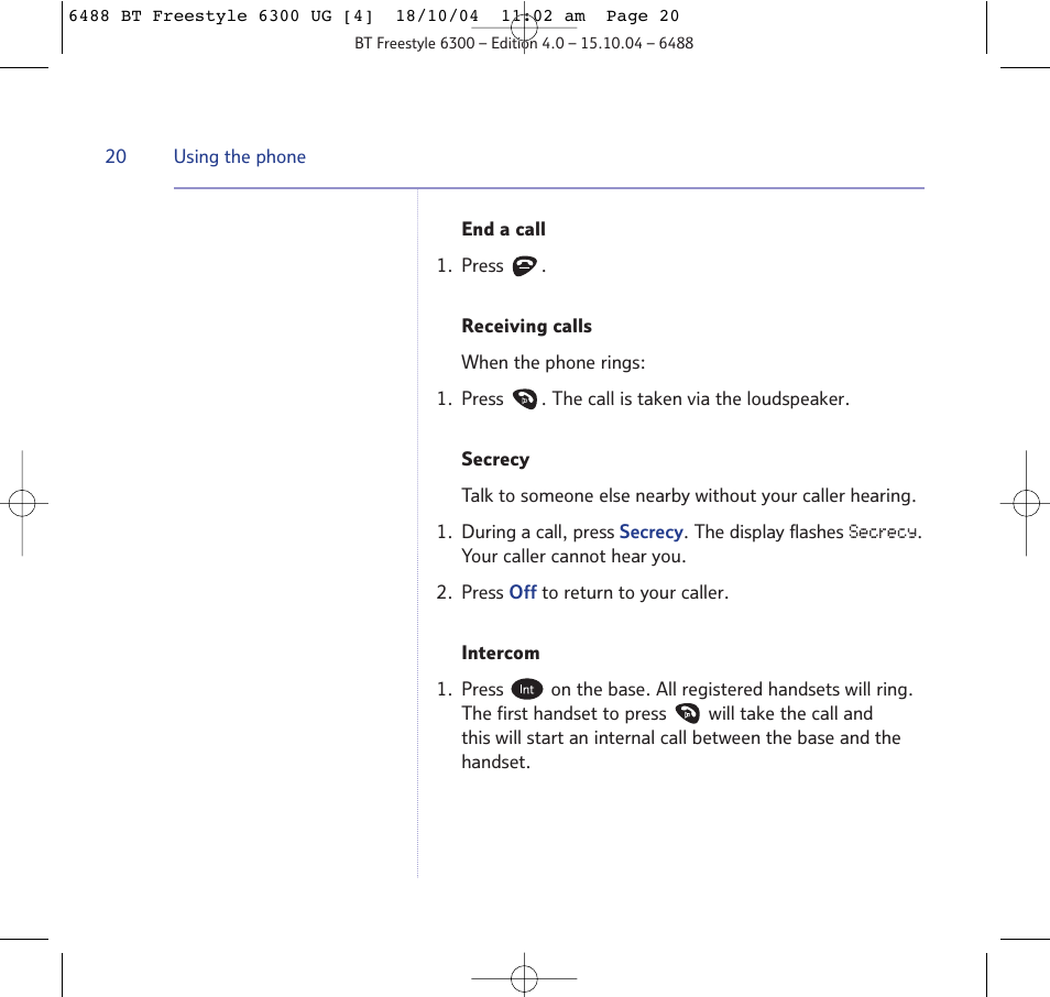 BT 6300 User Manual | Page 20 / 64