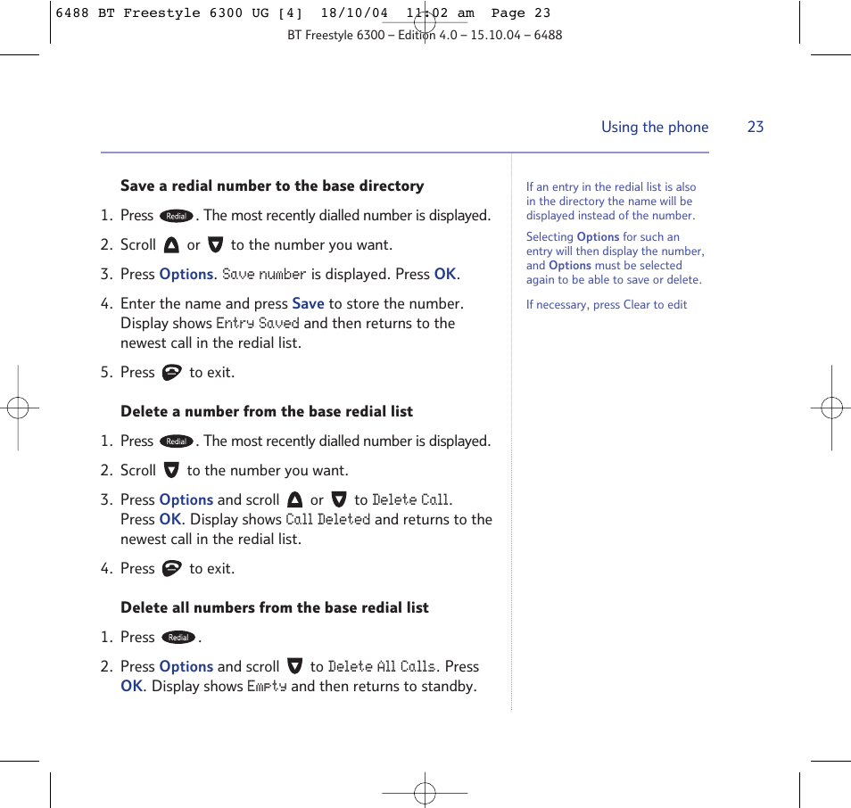 BT 6300 User Manual | Page 23 / 64