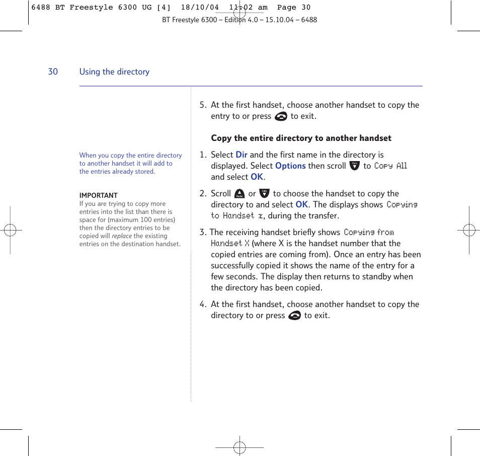 BT 6300 User Manual | Page 30 / 64