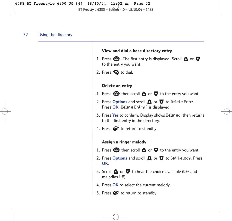 BT 6300 User Manual | Page 32 / 64