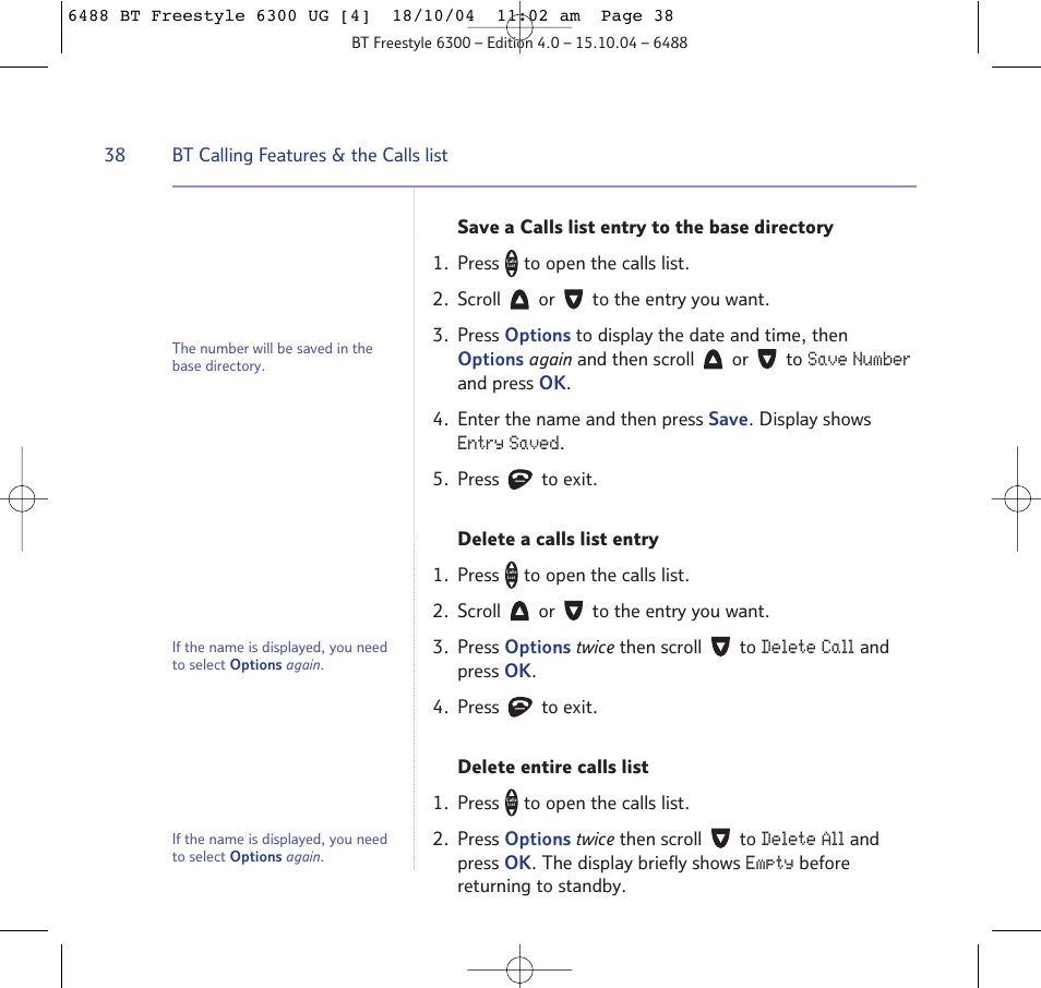 BT 6300 User Manual | Page 38 / 64