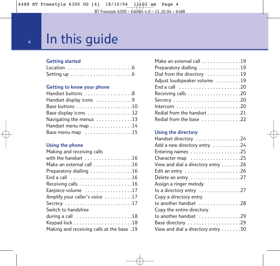 BT 6300 User Manual | Page 4 / 64