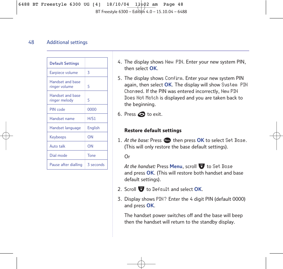 BT 6300 User Manual | Page 48 / 64