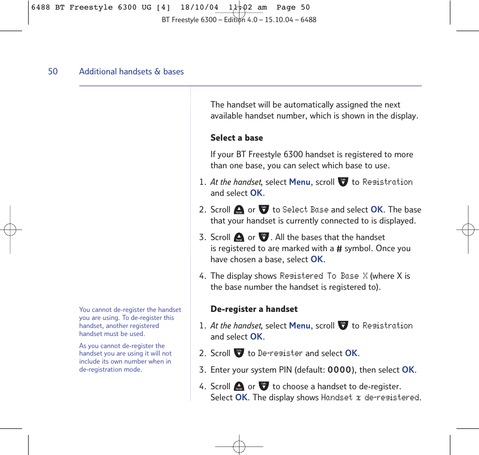 BT 6300 User Manual | Page 50 / 64