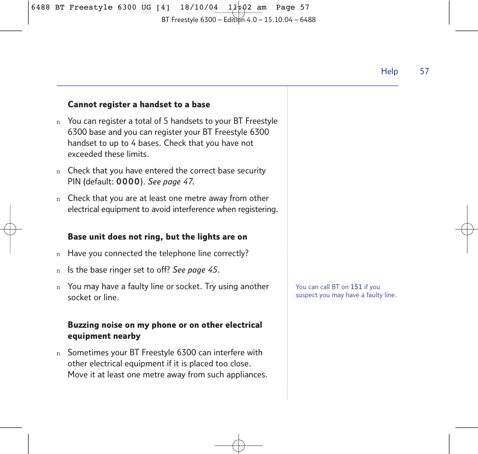 BT 6300 User Manual | Page 57 / 64