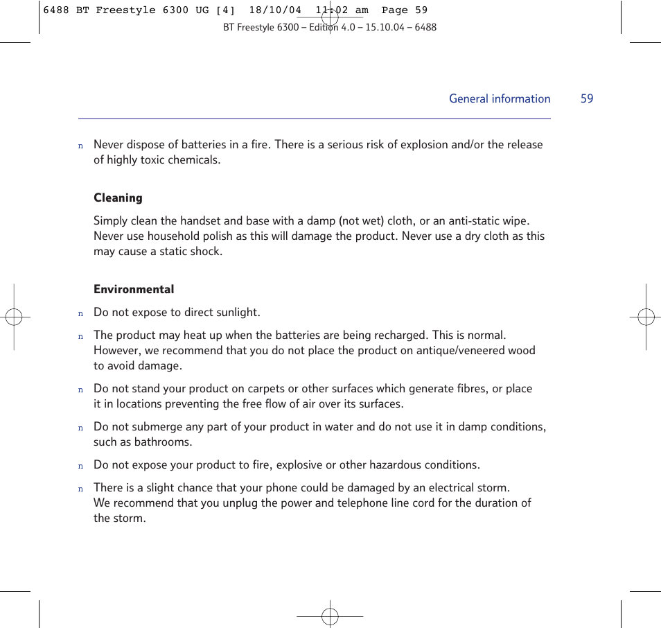 BT 6300 User Manual | Page 59 / 64