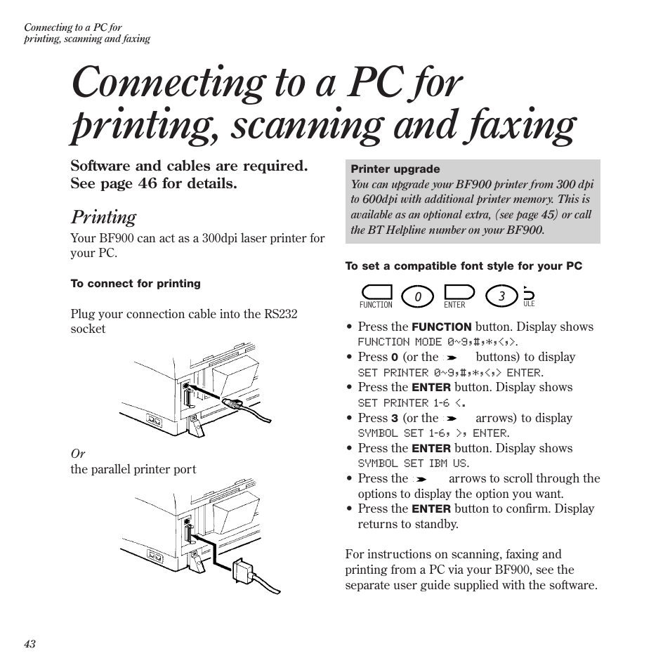 Printing | BT BF900 User Manual | Page 44 / 63