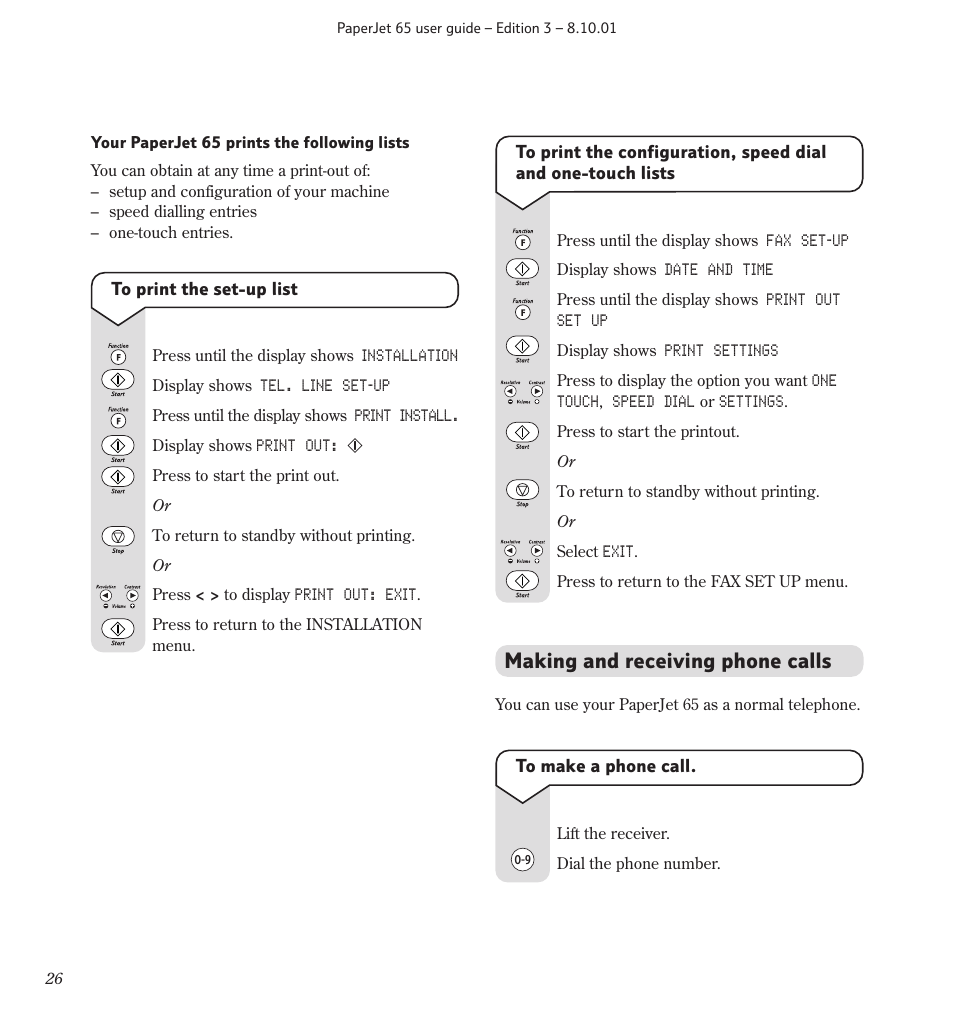 Making and receiving phone calls | BT PaperJet 65 User Manual | Page 28 / 65