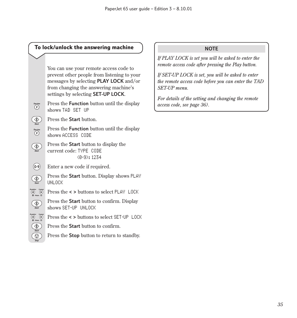 BT PaperJet 65 User Manual | Page 37 / 65