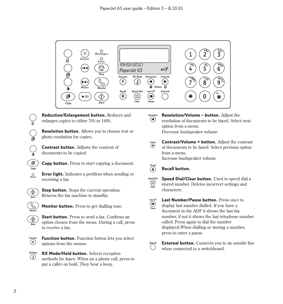 Paperjet 65 | BT PaperJet 65 User Manual | Page 5 / 65