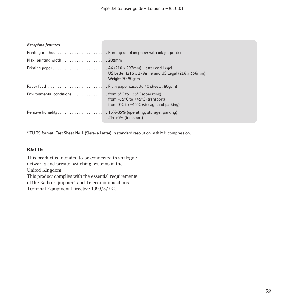 BT PaperJet 65 User Manual | Page 61 / 65