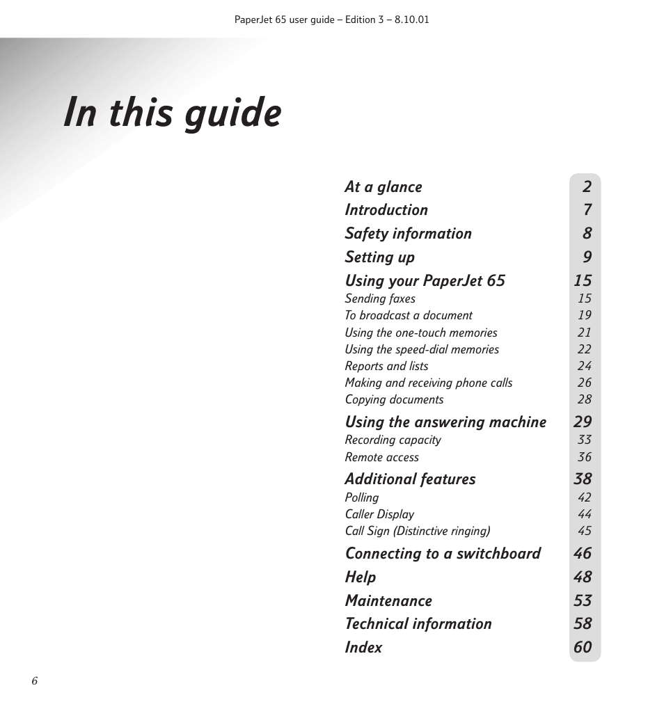 BT PaperJet 65 User Manual | Page 8 / 65