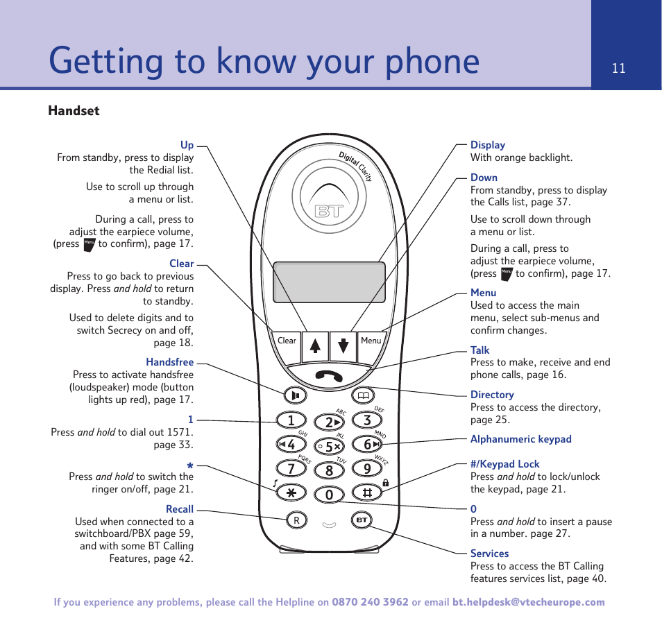 Getting to know your phone | BT Freestyle 3500 User Manual | Page 11 / 64
