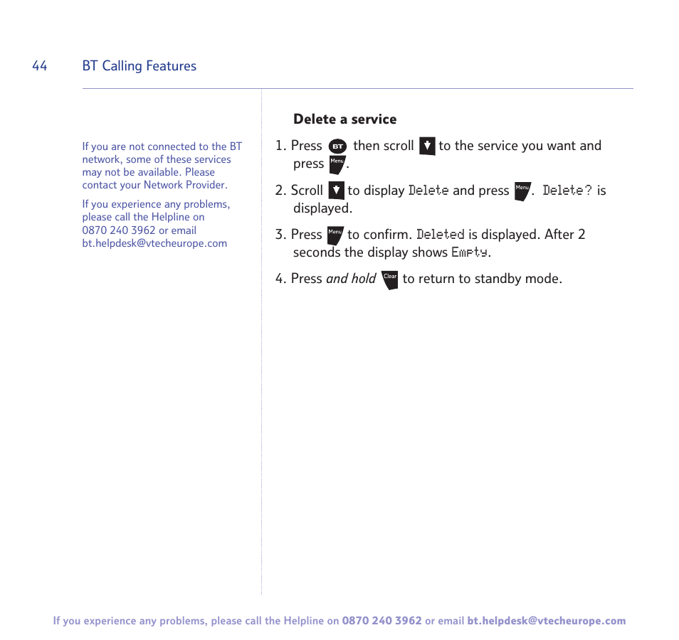 BT Freestyle 3500 User Manual | Page 44 / 64