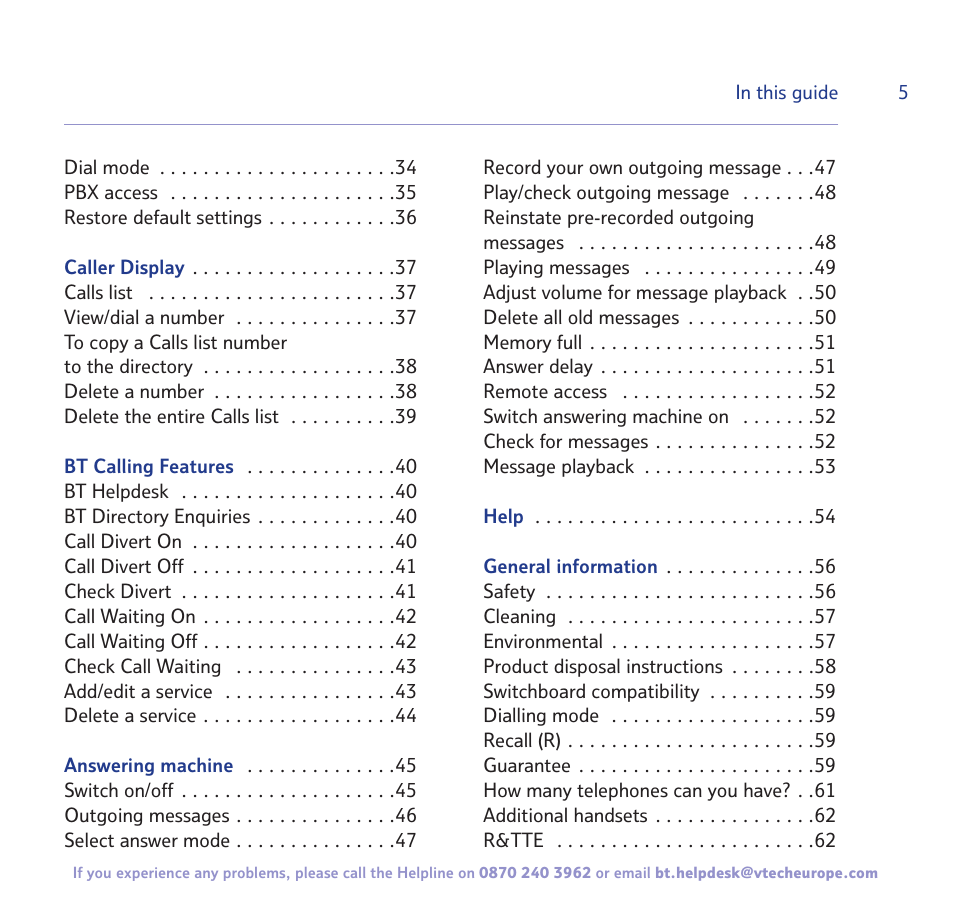 BT Freestyle 3500 User Manual | Page 5 / 64