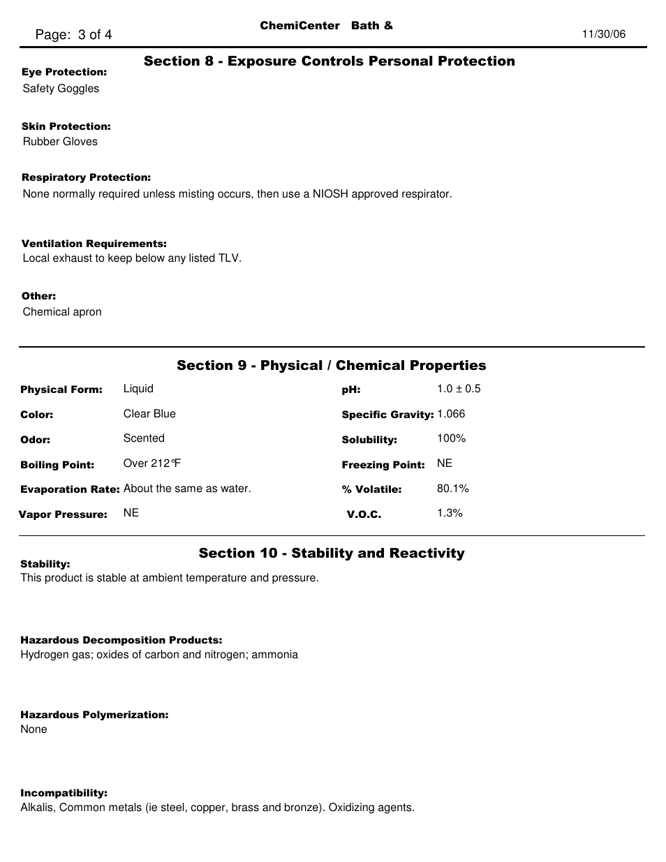 Page: 3 of 4 | Pro-Link #33 ChemiCenter Bath and Bowl D10881 User Manual | Page 3 / 5