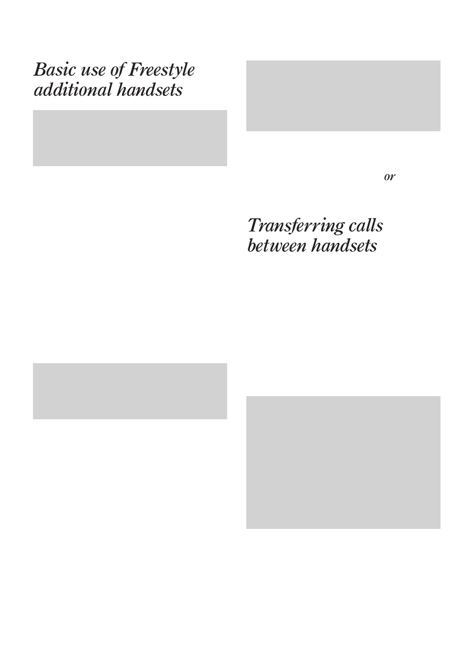 Basic use of freestyle additional handsets, Transferring calls between handsets | BT 90 User Manual | Page 23 / 38