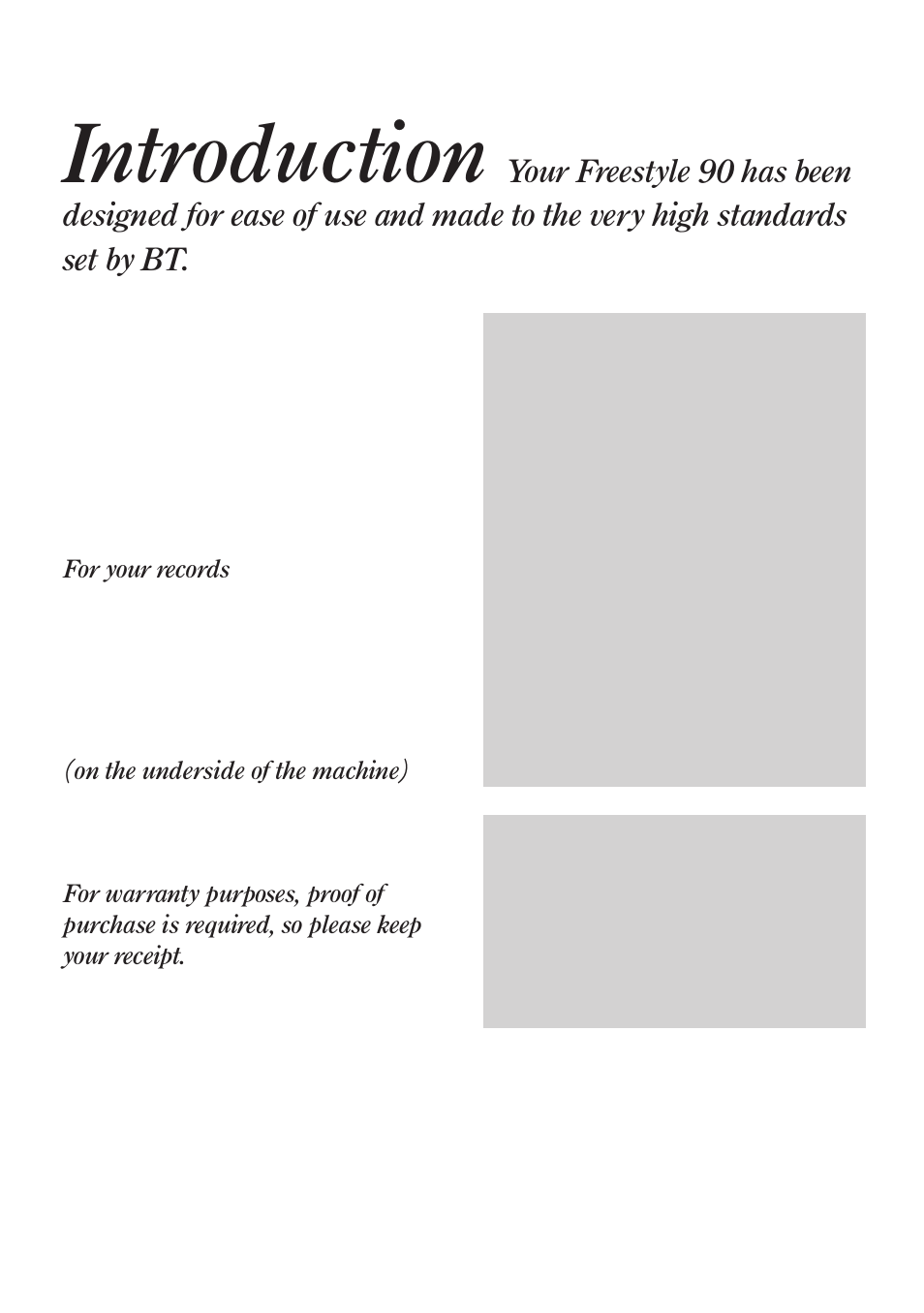 Introduction | BT 90 User Manual | Page 6 / 38