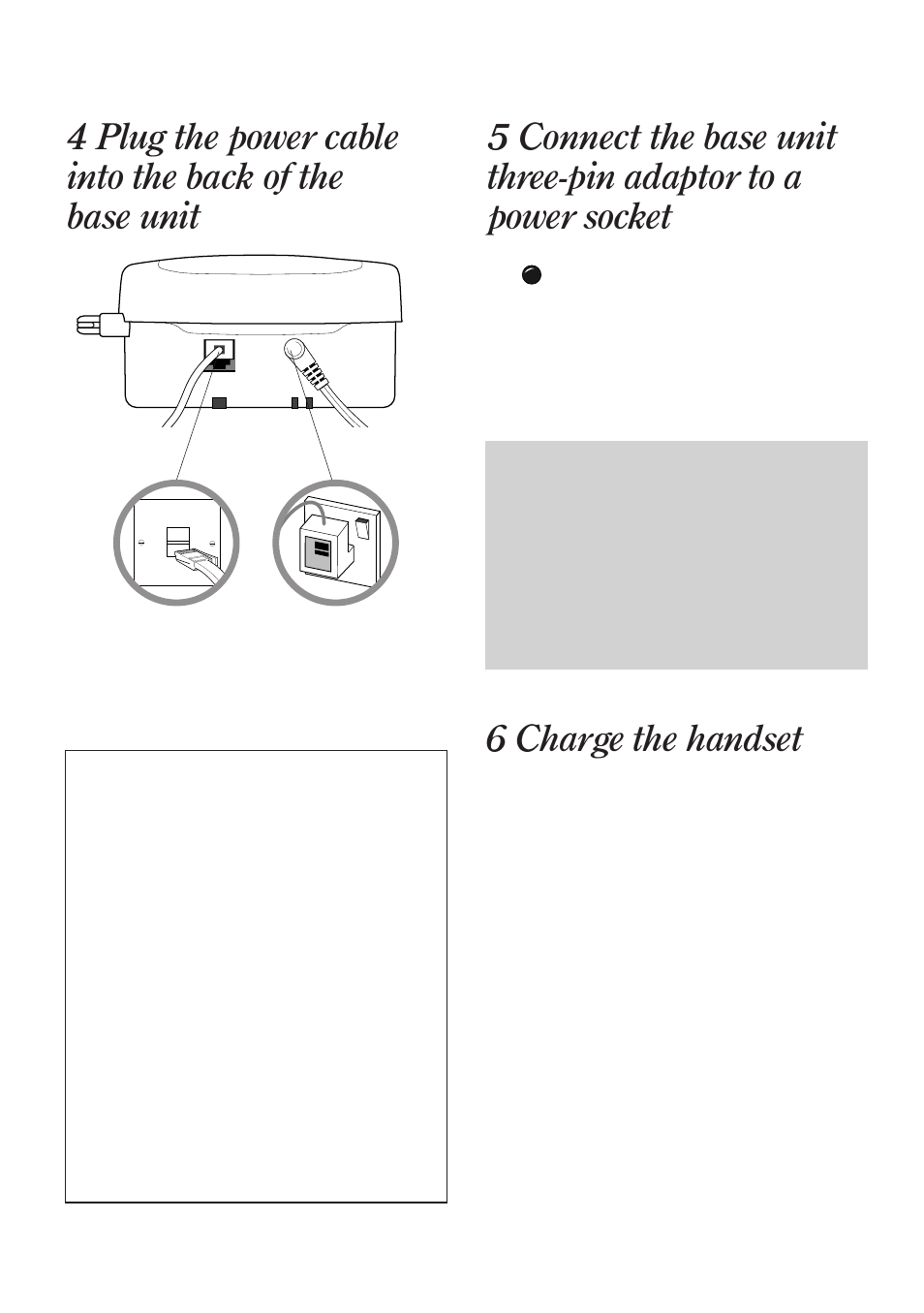6 charge the handset | BT 90 User Manual | Page 9 / 38