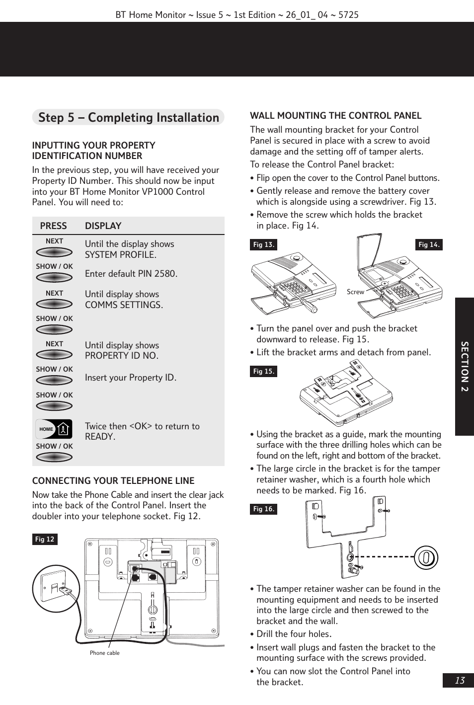 Step 5 – completing installation | BT VP1000 User Manual | Page 14 / 76