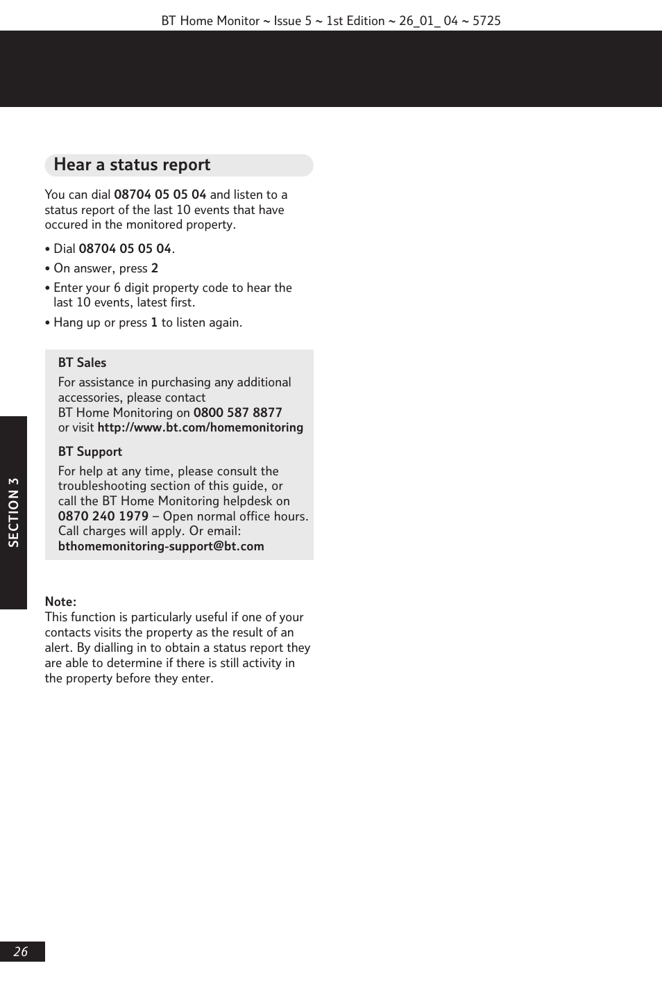 Hear a status report | BT VP1000 User Manual | Page 27 / 76