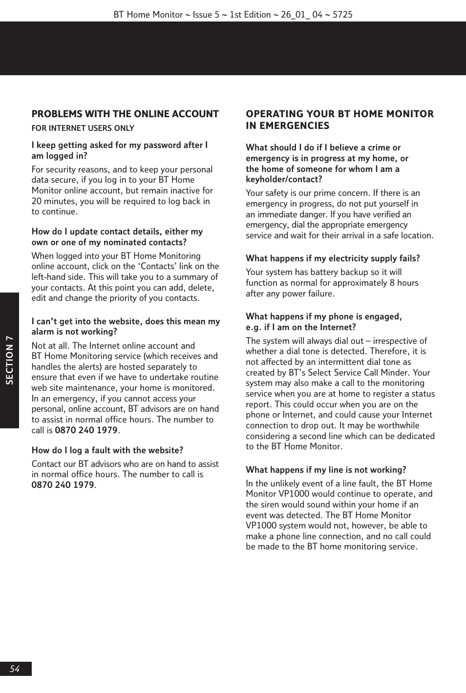 BT VP1000 User Manual | Page 55 / 76