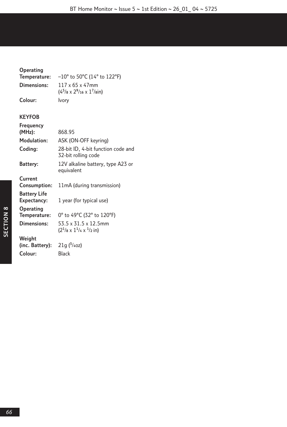 BT VP1000 User Manual | Page 67 / 76