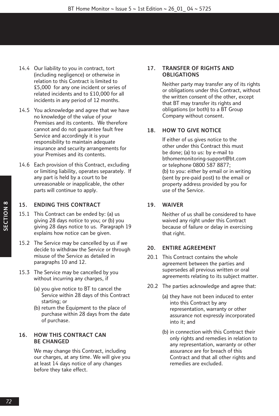 BT VP1000 User Manual | Page 73 / 76