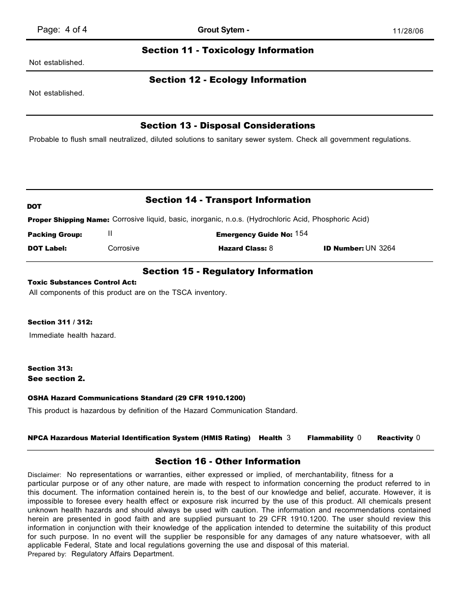 Pro-Link Grout System  - Enhancer D10854 User Manual | Page 4 / 4