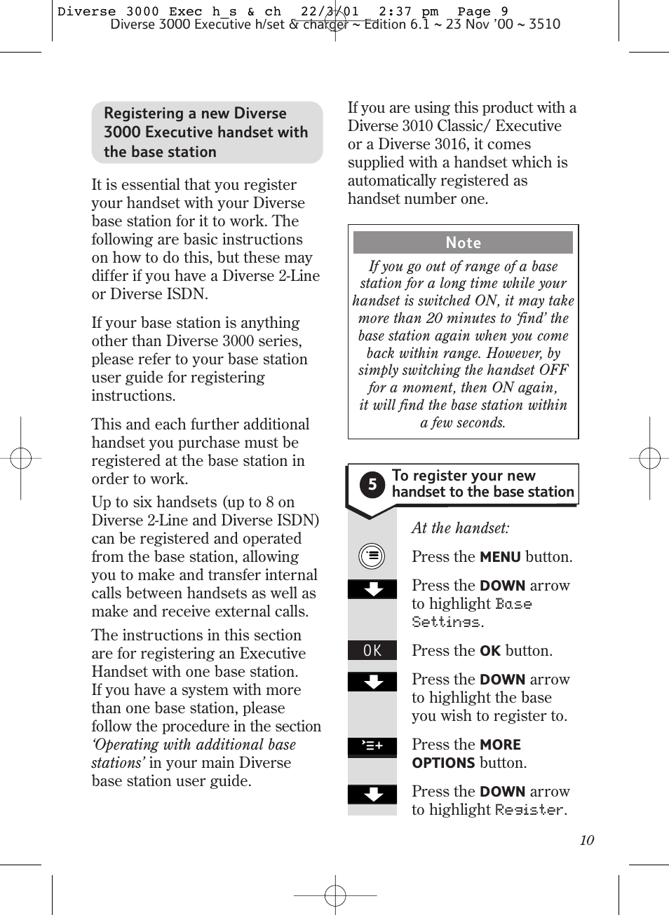 BT 3000 Executive User Manual | Page 13 / 60