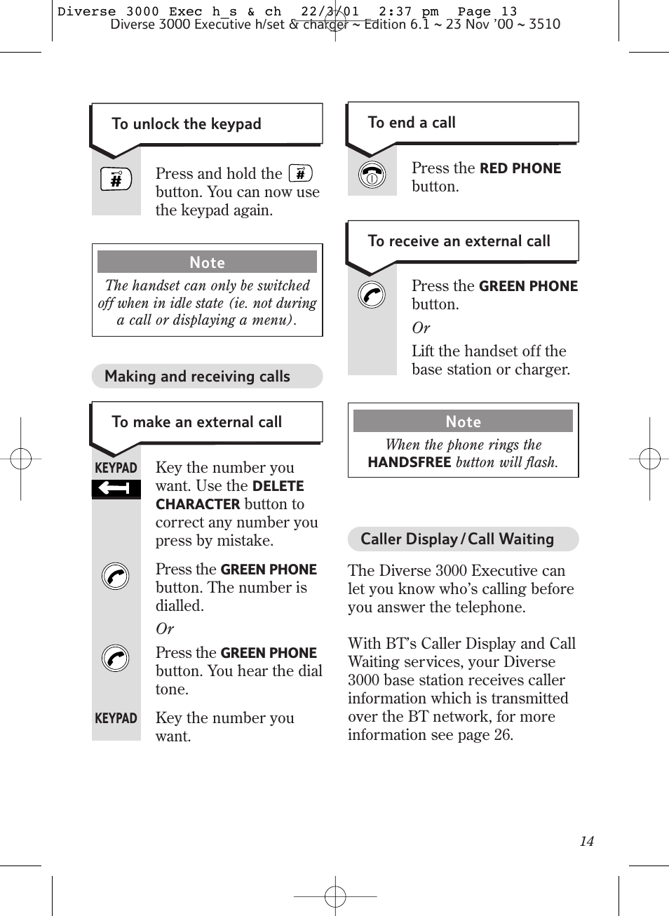 BT 3000 Executive User Manual | Page 17 / 60