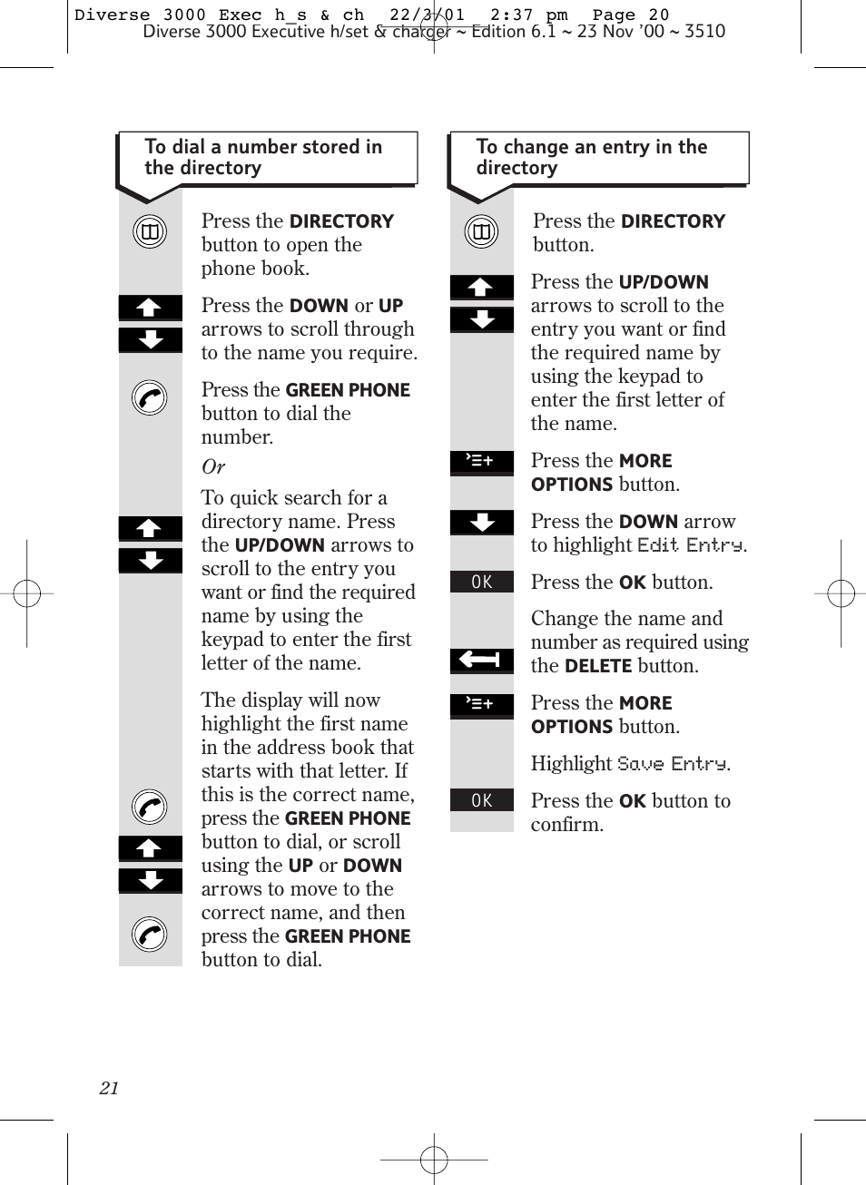 BT 3000 Executive User Manual | Page 24 / 60