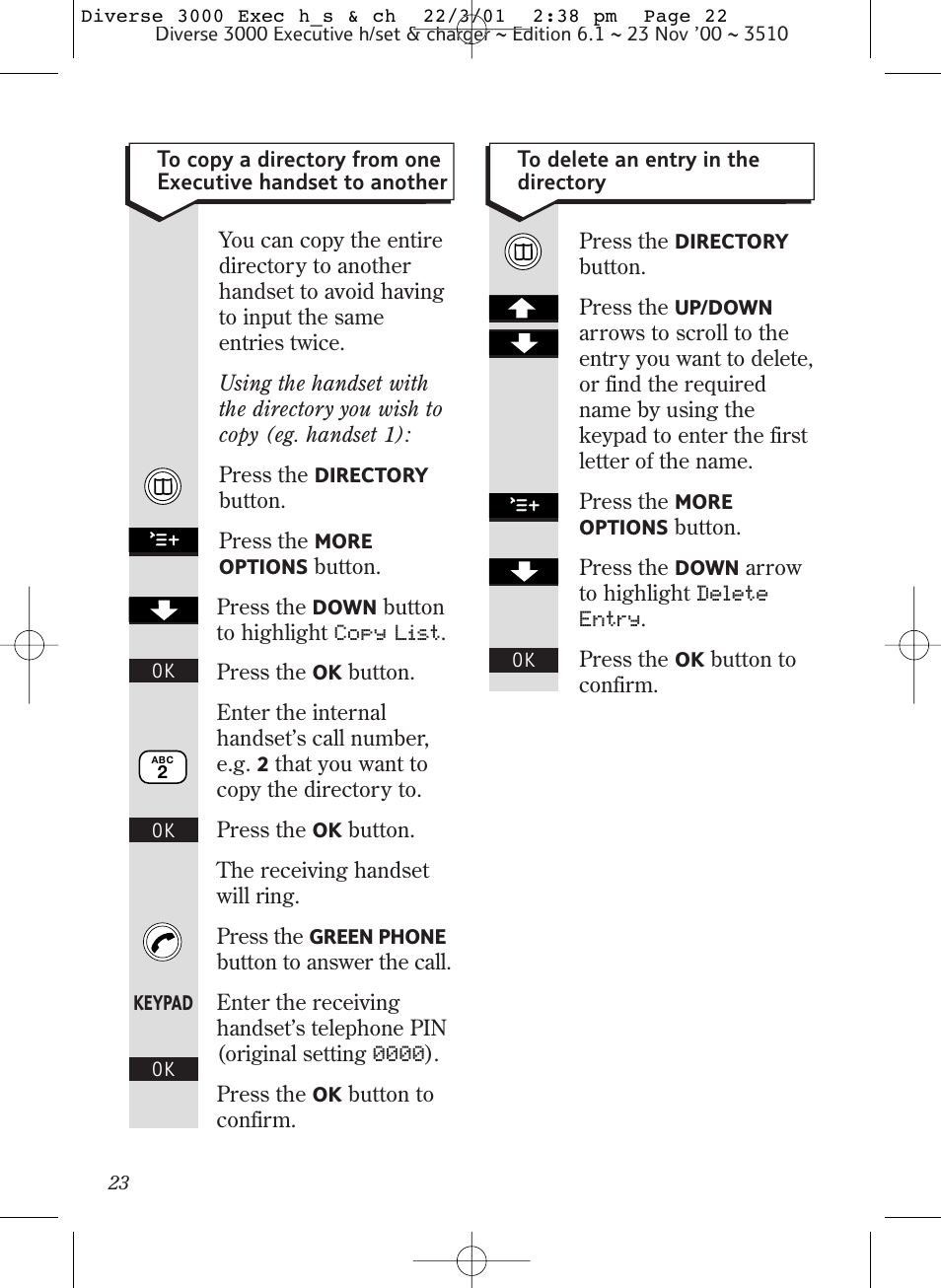 BT 3000 Executive User Manual | Page 26 / 60