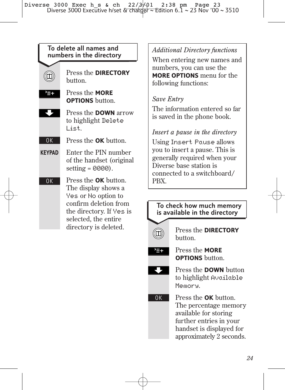 BT 3000 Executive User Manual | Page 27 / 60