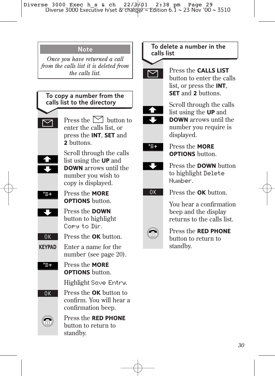 BT 3000 Executive User Manual | Page 33 / 60