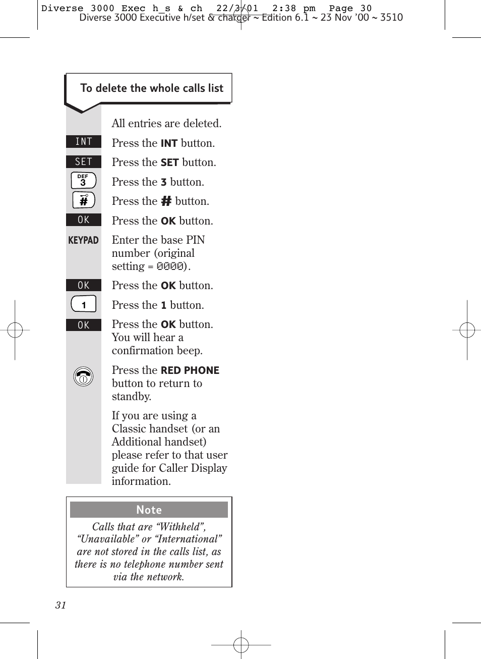 BT 3000 Executive User Manual | Page 34 / 60