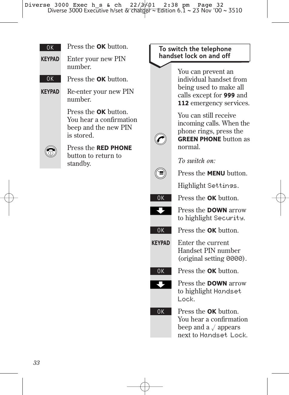 BT 3000 Executive User Manual | Page 36 / 60