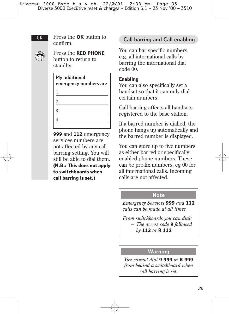 BT 3000 Executive User Manual | Page 39 / 60