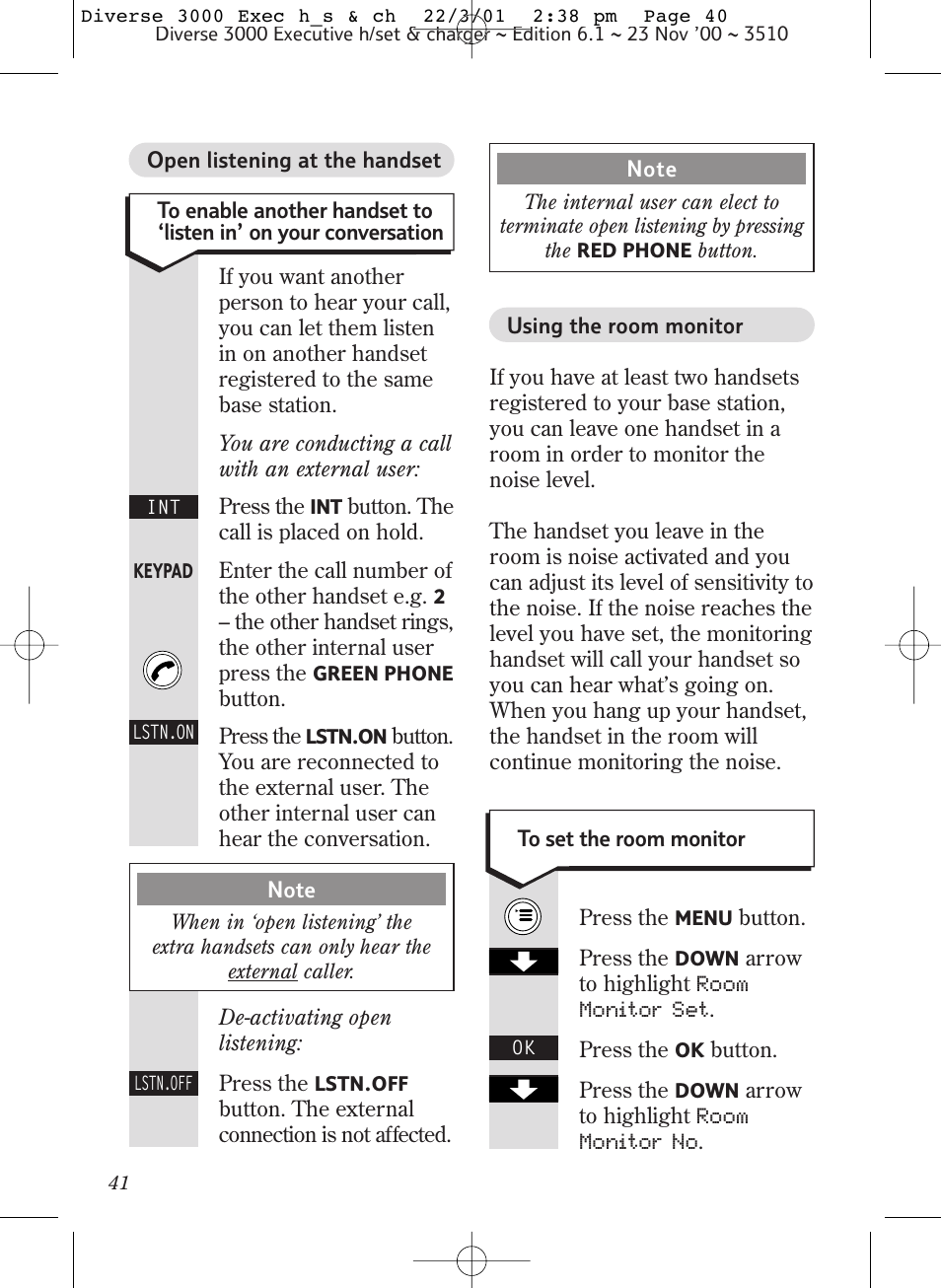 BT 3000 Executive User Manual | Page 44 / 60