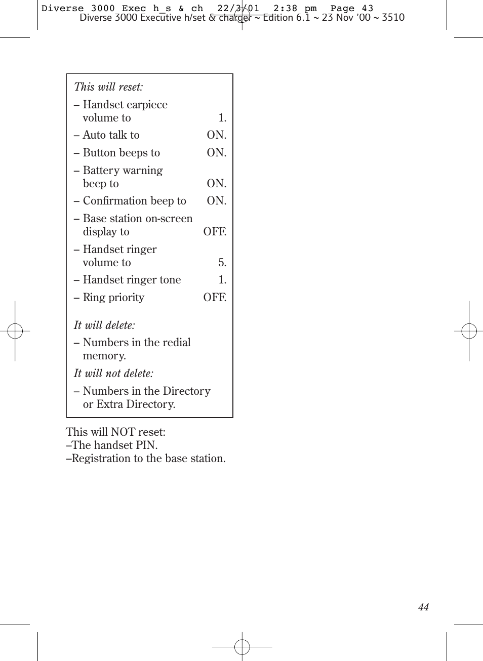 BT 3000 Executive User Manual | Page 47 / 60