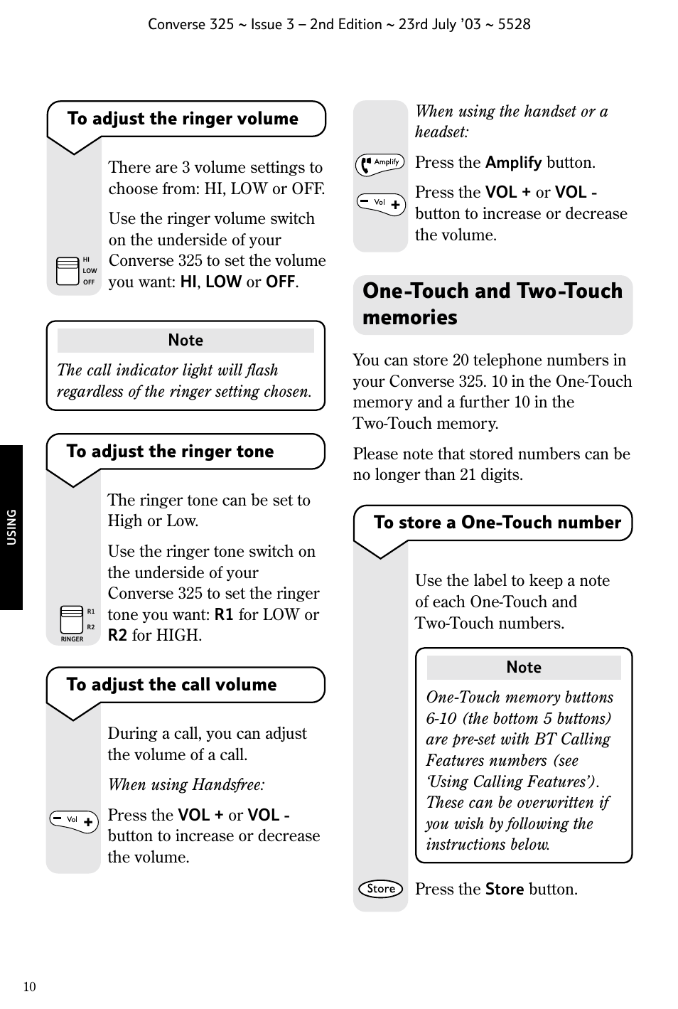 BT CONVERSE 325 User Manual | Page 11 / 23