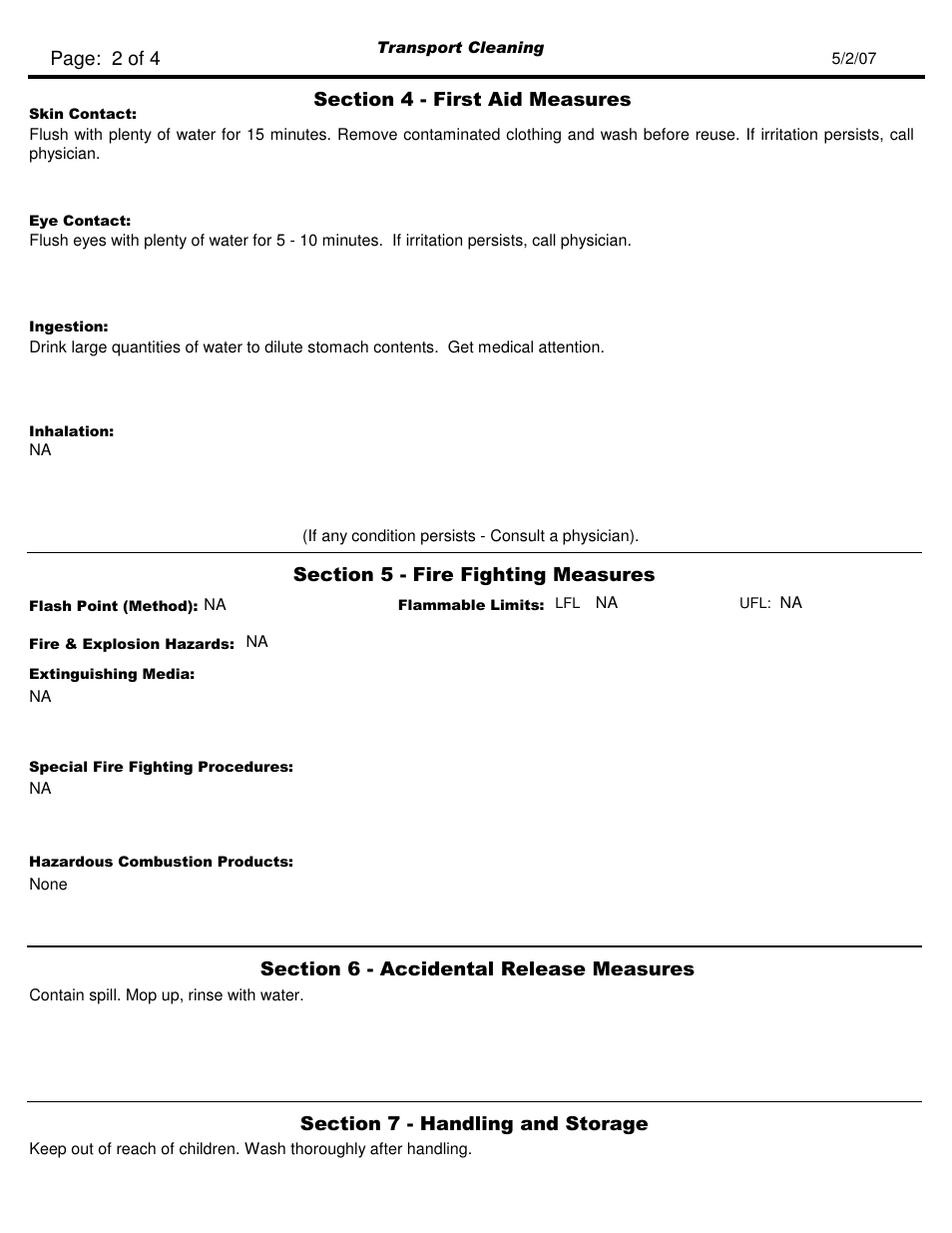 Pro-Link TCS-3 TransOxy Oxygenated Cleaner TCS11022 User Manual | Page 2 / 4