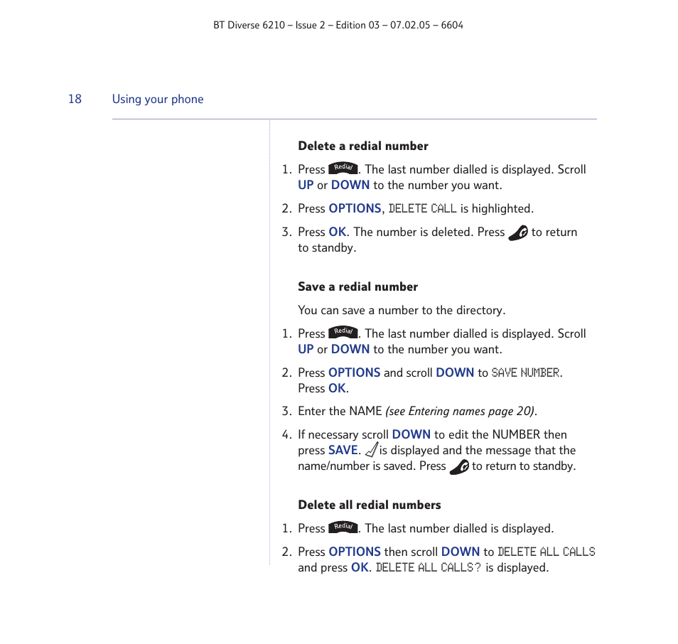 BT Diverse 6210 User Manual | Page 18 / 70