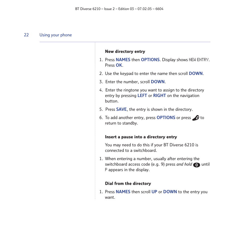 BT Diverse 6210 User Manual | Page 22 / 70