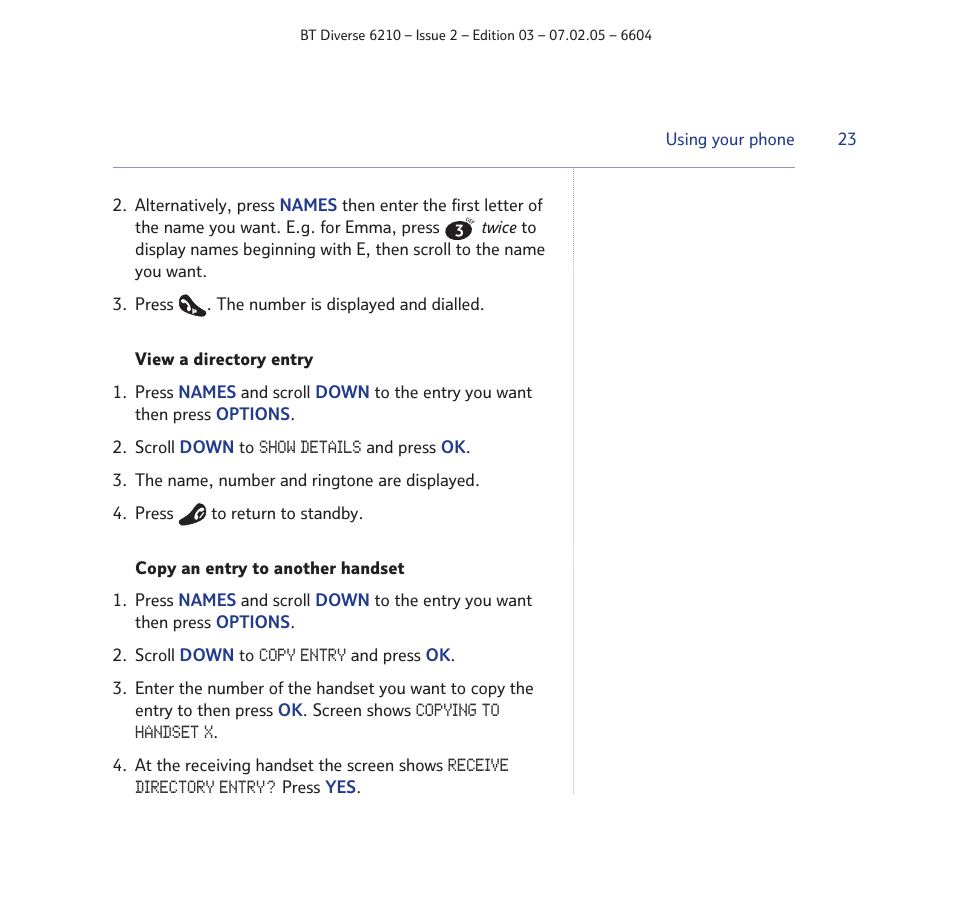 BT Diverse 6210 User Manual | Page 23 / 70