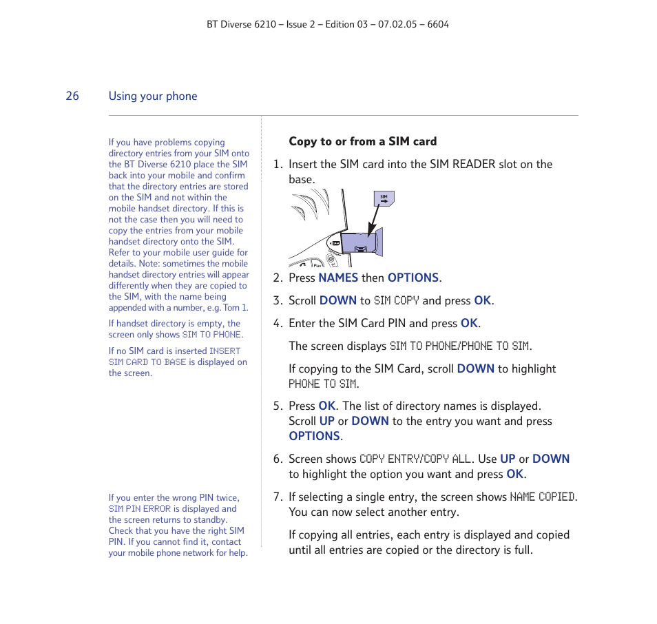 BT Diverse 6210 User Manual | Page 26 / 70