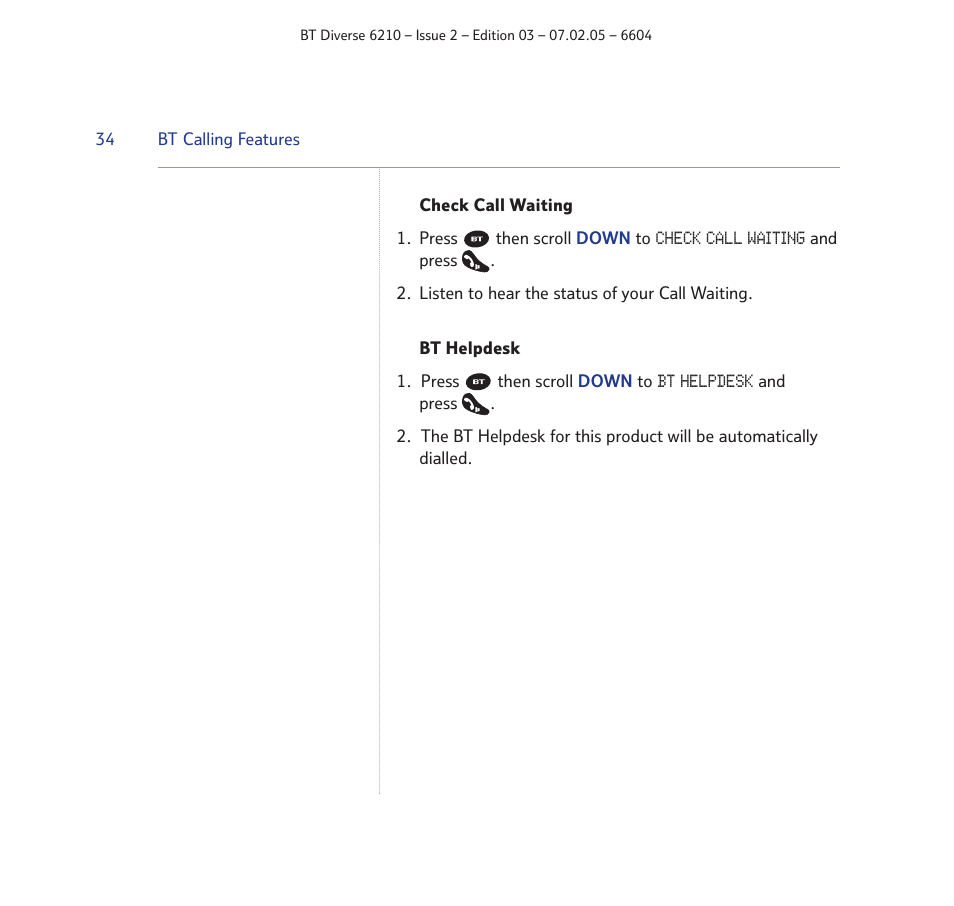 BT Diverse 6210 User Manual | Page 34 / 70