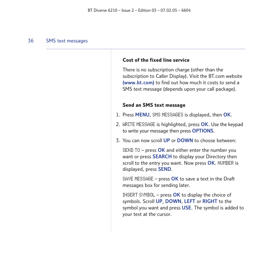 BT Diverse 6210 User Manual | Page 36 / 70