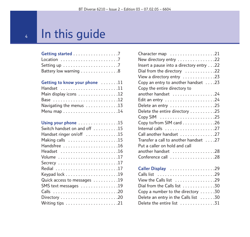 BT Diverse 6210 User Manual | Page 4 / 70